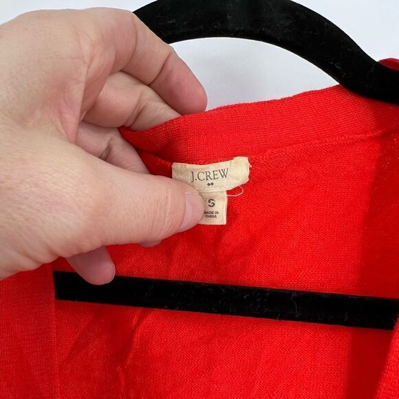 J.‎ Crew Blood Orange Merino Wool Cardigan  small button down - Picture 2 of 8